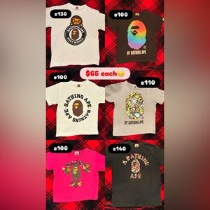 Bape Kids T-Shirt - White and Gray with Graphic